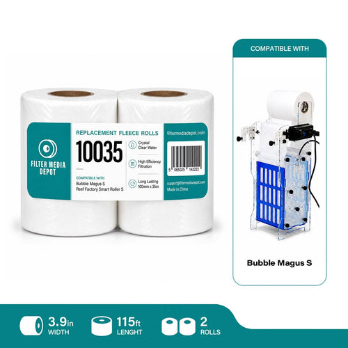 Bubble Magus S Replacement Fleece Roll, 3.9 in x 115 ft (100 mm x 35 m), 2-Pack