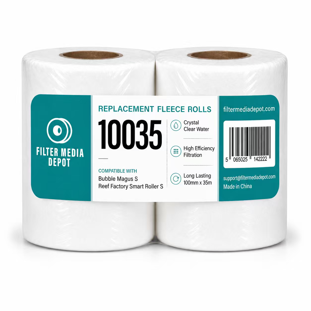 Bubble Magus S Replacement Fleece Roll, 3.9 in x 115 ft (100 mm x 35 m), 2-Pack