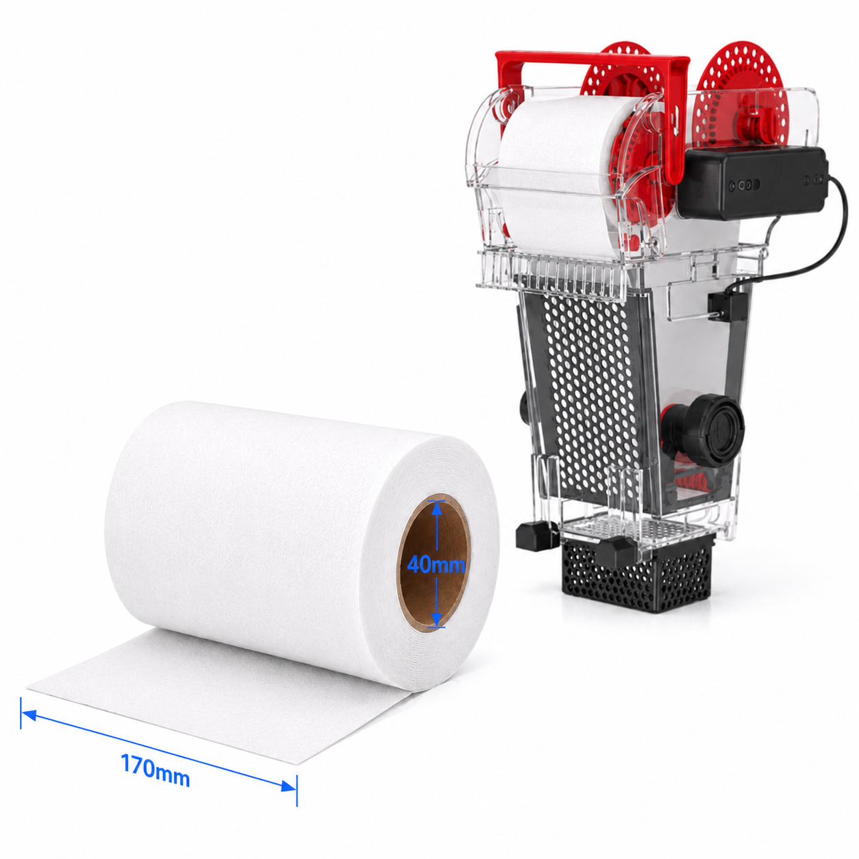 For Red Sea ReefMat 1200 - Replacement Fleece Rolls, 6.7 in x 115 ft (170 mm x 35 m), 4 Rolls (2 x 2-Pack)