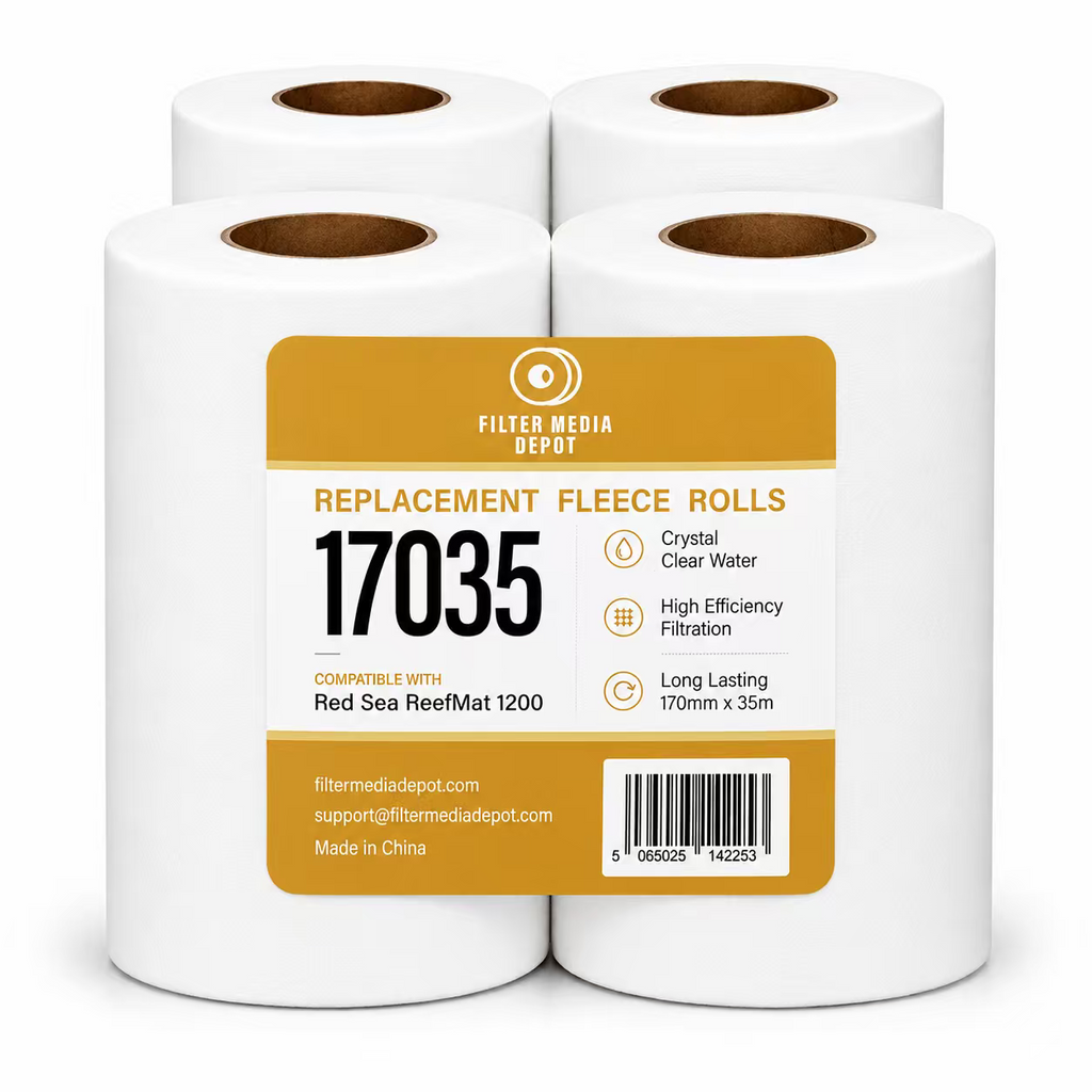 Red Sea ReefMat 1200 Replacement Fleece Roll, 6.7 in x 115 ft (170 mm x 35 m), 4 Rolls 