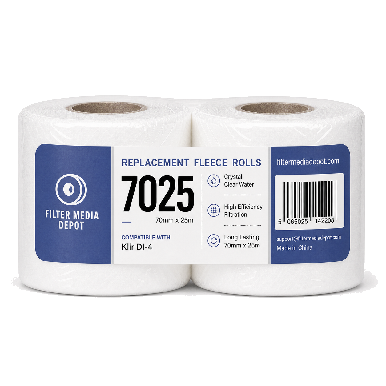 For Klir Di-4 - Replacement Fleece Rolls, 2.8 in x 82 ft (70 mm x 25 m), 2-Pack compatible with Klir Di-4