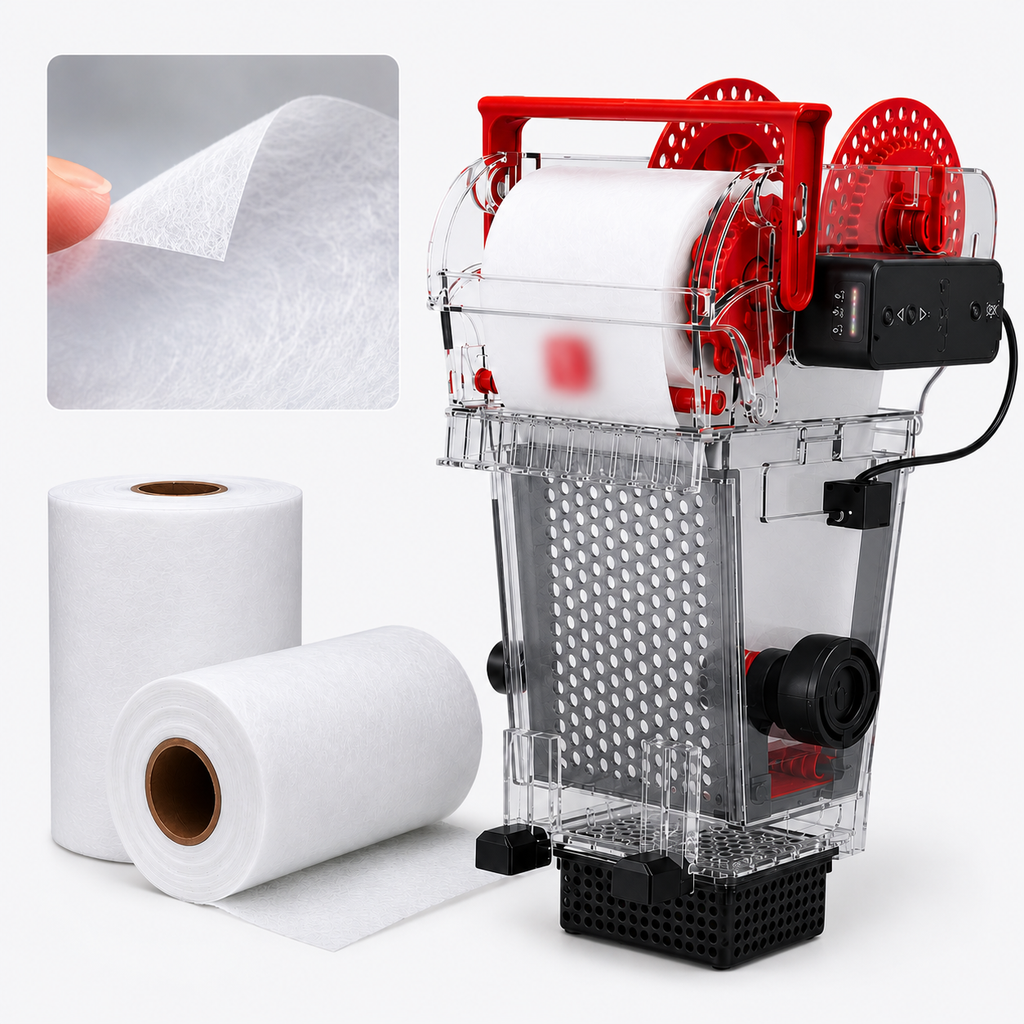 For Red Sea ReefMat 1200 - Replacement Fleece Rolls, 6.7 in x 115 ft (170 mm x 35 m), 4 Rolls (2 x 2-Pack) compatible with Red Sea ReefMat 1200