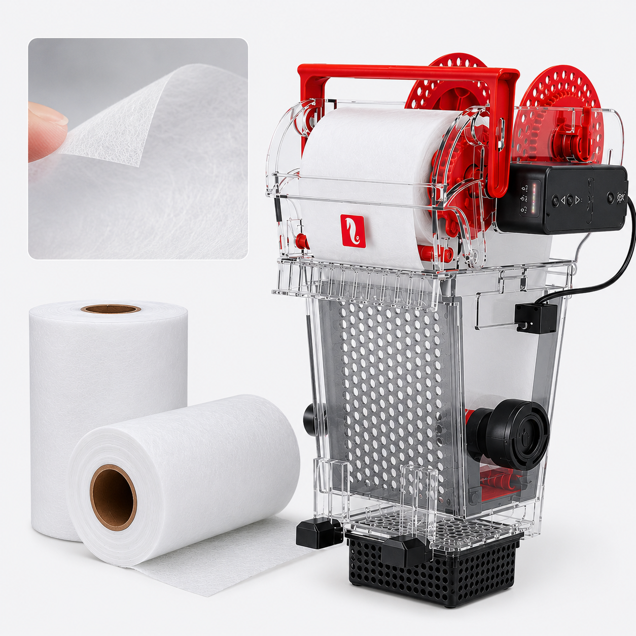 For Red Sea ReefMat 1200 - Replacement Fleece Rolls, 6.7 in x 115 ft (170 mm x 35 m), 4 Rolls (2 x 2-Pack)